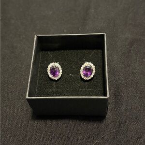 Amethyst & White Topaz Earrings